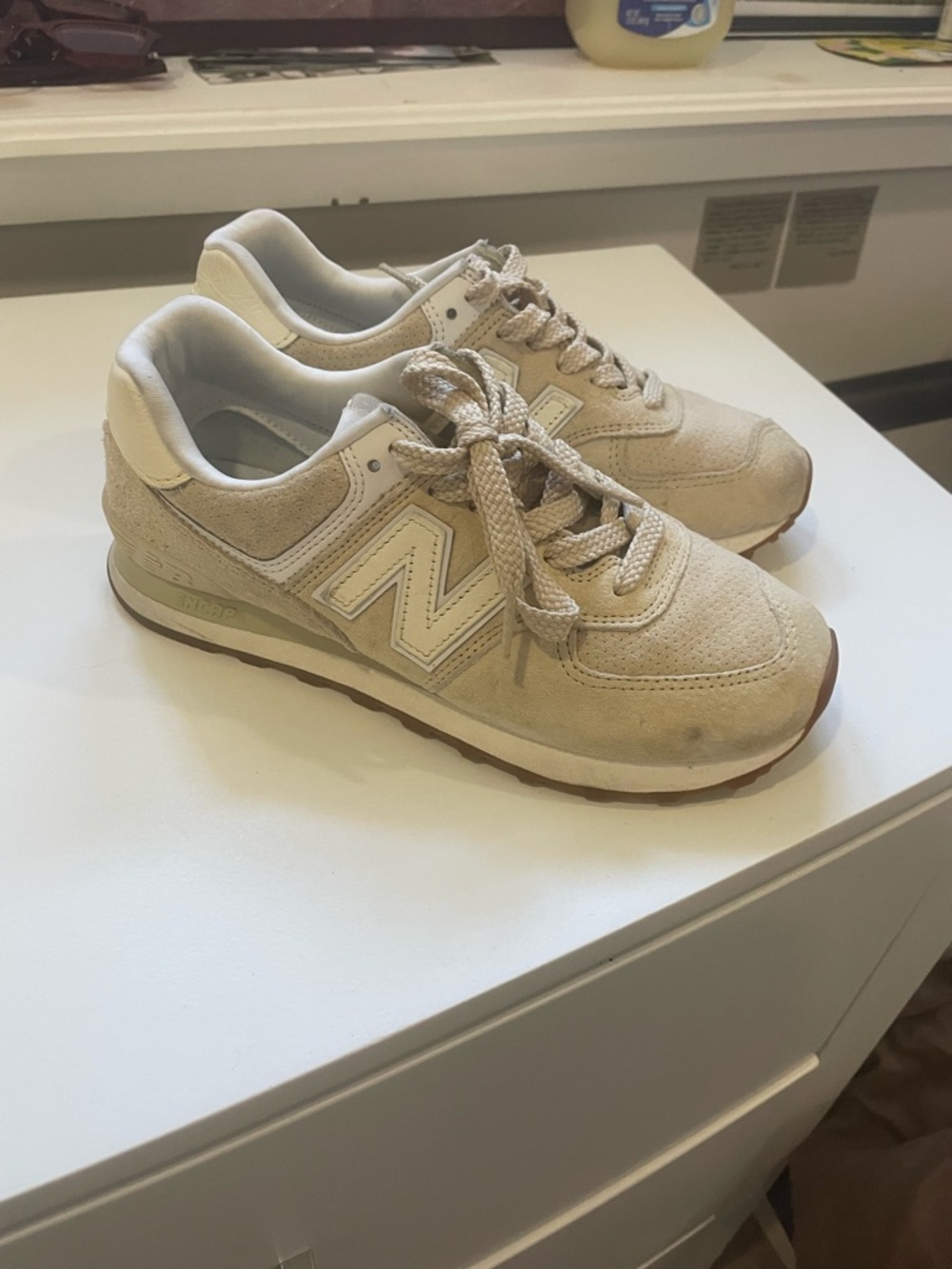 New Balance Neutral Beige Low-Top Sneakers